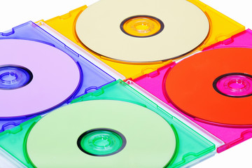 multicolored cd or dvd isolated on white