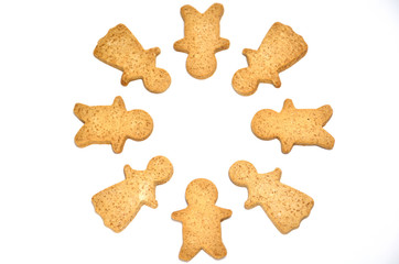 丸く並べたジンジャークッキー