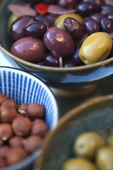Olives, noisettes, apéritif, snack, aliment, cuisine, cocktail