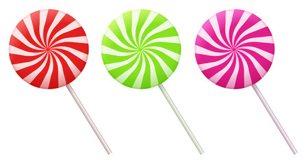 vector illustration of colorful lollipops