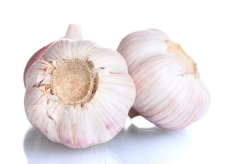 fresh garlic isolated on white