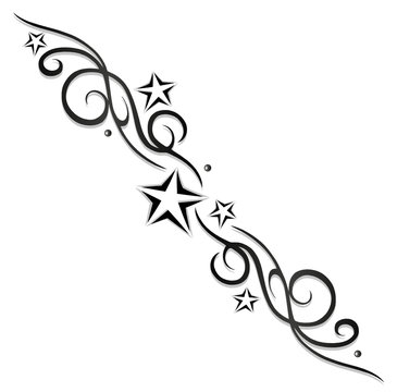 Naklejki Tattoo, Tribal, Sterne, stars, Logo, black & grey