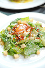 salad, with egg. Delicious healthy eating
