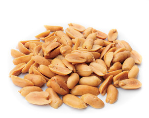 Close-up image of peanuts studio isolated on white background