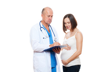 pregnant woman and doctor