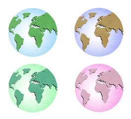 isolate recycled paper earth on white background .