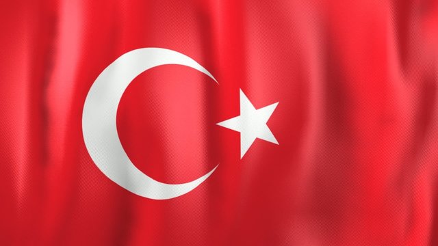 3D Animation of national flag of Turkey