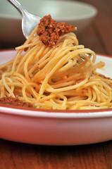 Les spaghettis et la viande hachée