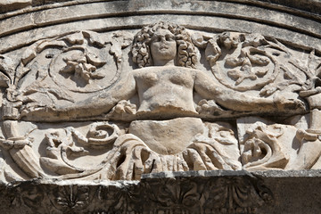 Detail of Hadrian's Temple, Ephesus, Turkey