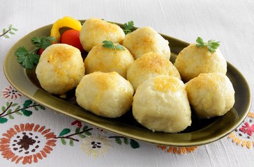potato dough noodles with grinded meat