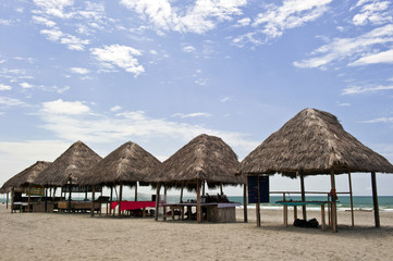 huts on the  beach in Monpiche