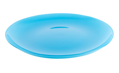 Blue glass plate isolated
