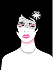 Woman tulle face veil