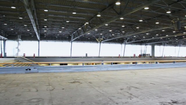 Panorama of spacious empty floor of building