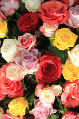 Mixed rose bouquet in bright colors