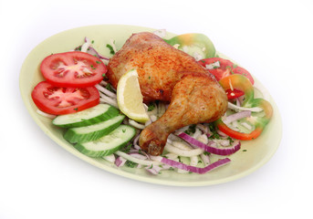 Chicken leg with vegetable