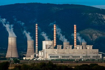 Fumes coming out of power plant