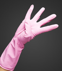 pink gloves
