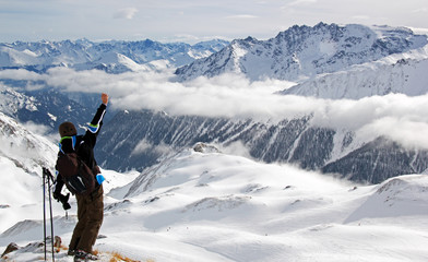 ski rider on the mountain