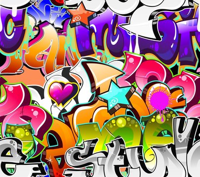 Fototapeta Graffiti Urban Art Background. Seamless design