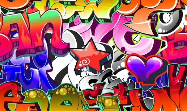 Graffiti Urban Art Background. Seamless design