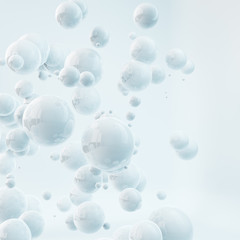 Abstract glossy spheres background.