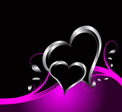 A purple hearts Valentines Day Background