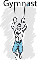 sport gymnastics rings. vector illustration