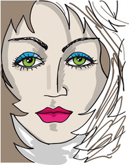 Abstract woman face. Vector illustration