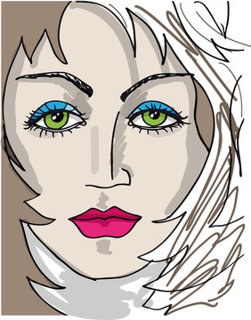 Abstract woman face. Vector illustration
