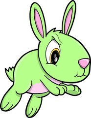 Obraz premium Toxic Green Bunny Rabbit Vector Illustration Art