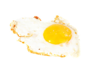 Fried egg isolated  on  white  background