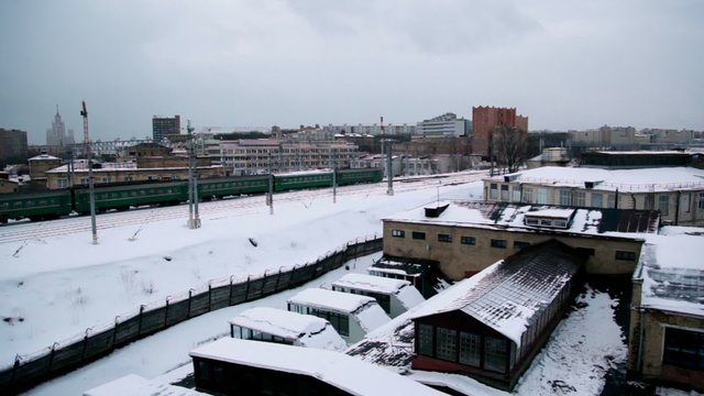 Train moves at industrial zone near Baumanskaya station