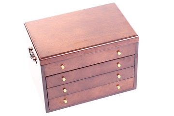 isolated box dark wooden