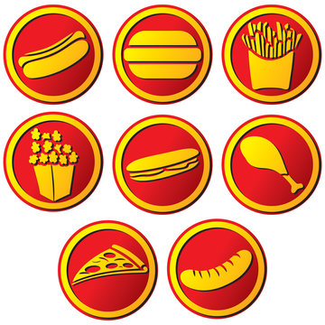 Food icons set. Vector symbols.