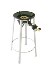 Gas kitchen oven on white background.