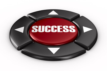 button success on white background. Isolated 3D image