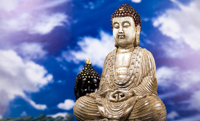 Fototapeta premium Buddha and blue sky background