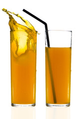 Two cups of orange juice