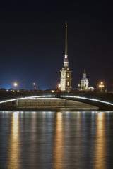 Fototapeta na wymiar Evening kind on the Peter and Paul Fortress in St.-Petersburg