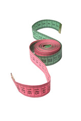 .Tailor's measuring tape isolated on white