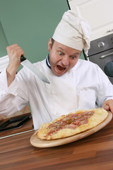 Chef and pizza