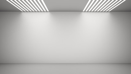 Empty room with light from above - obrazy, fototapety, plakaty