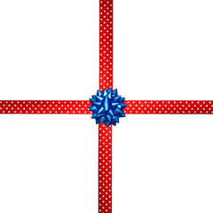 dotted ribon with bow isolated on white