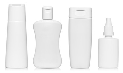 White bottles isolated on white