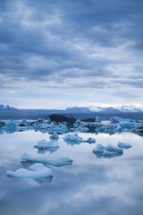 Obraz premium Landscape scenery with a ice, Jokulsarlon, Iceland
