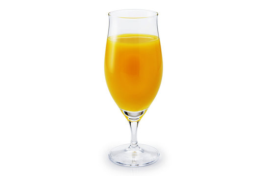 白背景にグラスにはいったオレンジジュース