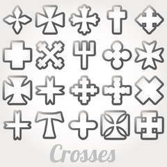 Obraz premium Set crosses vector