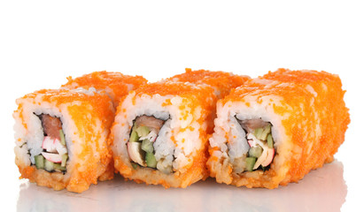 delicious sushi isolated on white