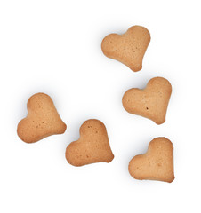Heart-shaped cookies isolated on white